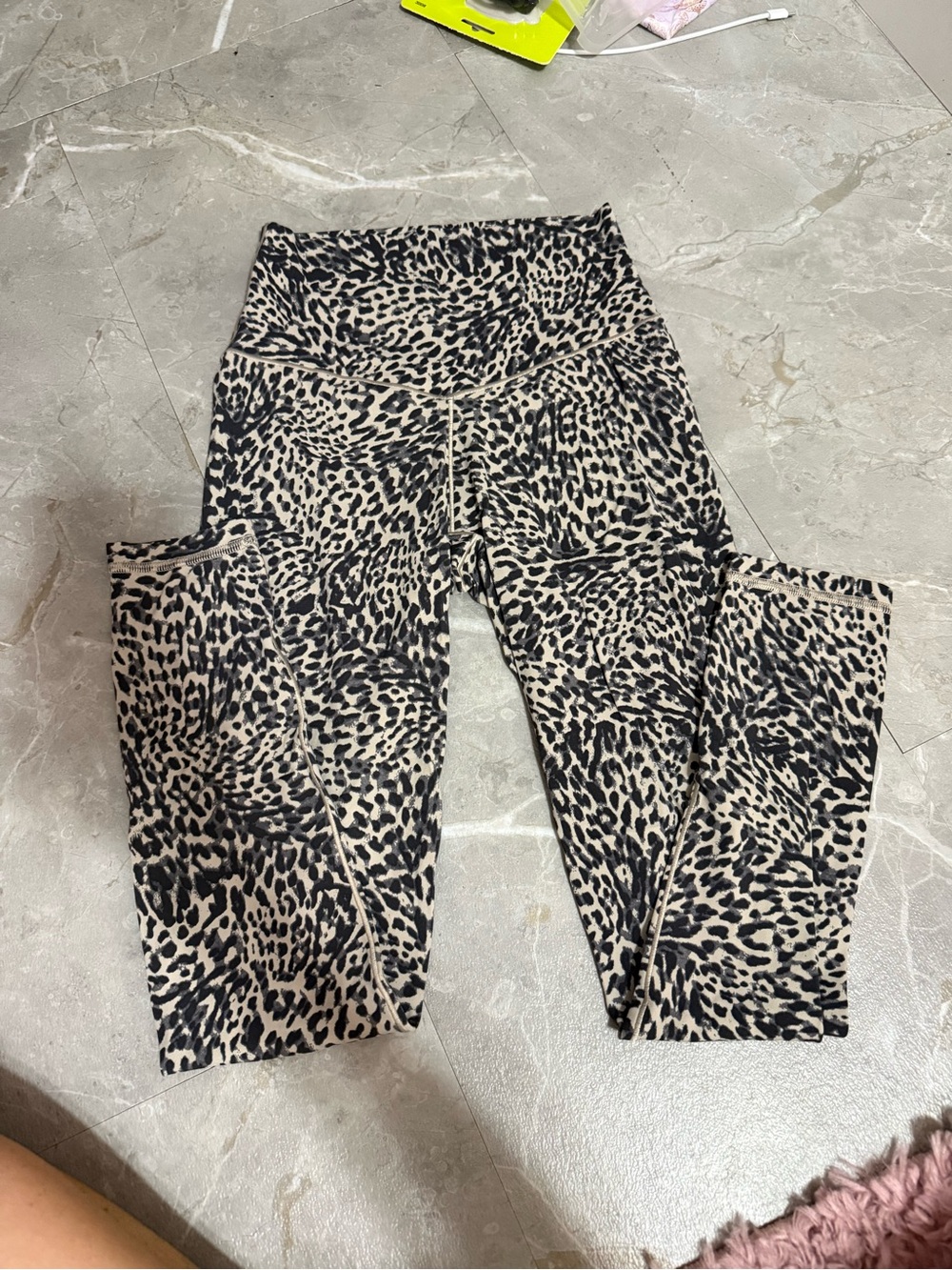 aerie Leopard Print Leggings in Black and Cream